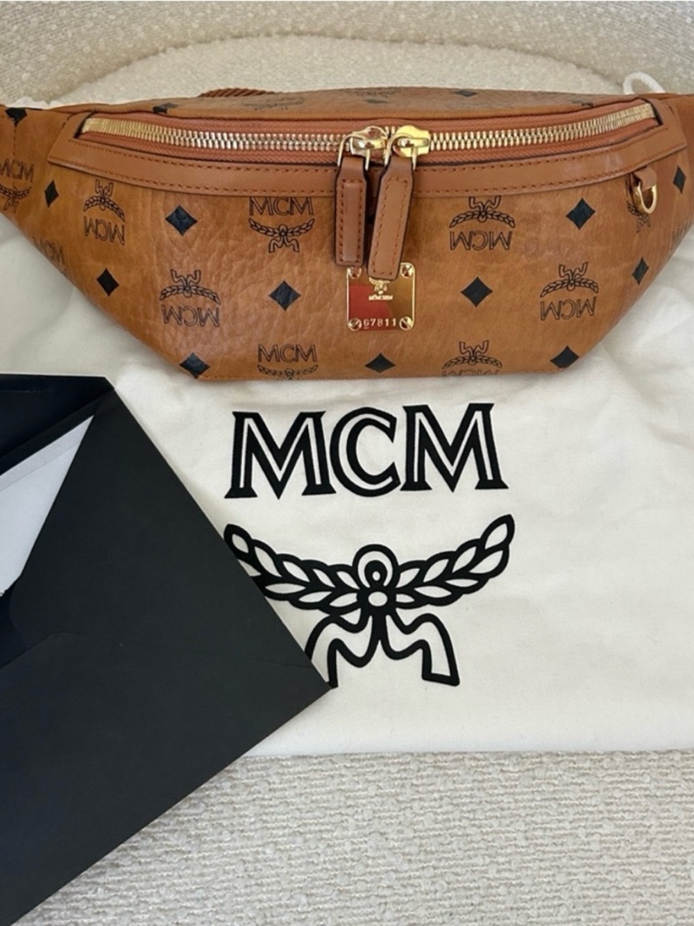 MCM Cognac Visetos Fursten Belt Bag